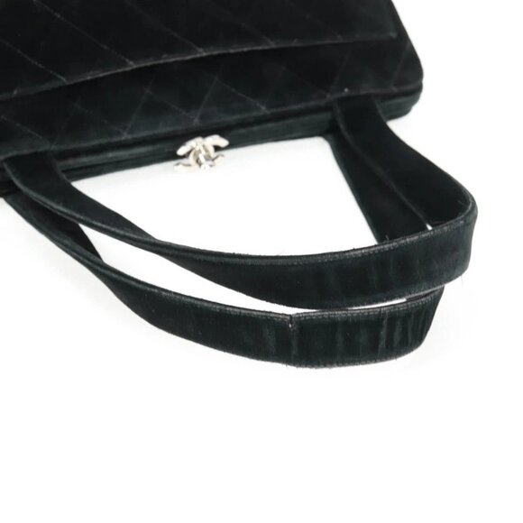 CHANEL Matelasse Hand Bag Suede Black Silver CC Auth - Picture 6 of 15